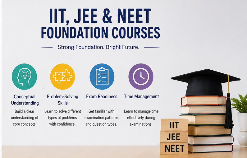 How IIT, JEE/NEET foundation courses help school students build a strong academic foundation with essential exam skills and time management.